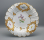 Preview: Meissen Prunkteller Blumenmalerei reiche Vergoldung D-30 cm.