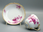 Preview: Meissen Moccatasse mit Untertasse Blumenbukett Purpur mit Goldgräser 1 Wahl.