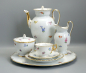 Preview: Meissen Prunk Tee/Kaffeeservice für 7 Person Streublume, Muschelrand.