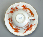 Preview: Meissen Moccatasse mit Untertasse reicher Drache rot.