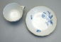 Preview: Meissen Moccatasse mit Untertasse blaue Blume Insekten.