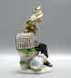Preview: Meissen Figur Harlekin mit Vogel & Katze – Modell 456 – Knaufzeit (1860-1924) 1 Wahl.