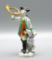 Preview: MEISSEN Miniatur Figur „Jäger mit Waldhorn & Jagdhund“ – 1. Wahl – H 8,8cm
