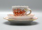 Preview: Meissen Mokkagedeck Indische Korallenrot Malerei, 1 Wahl.