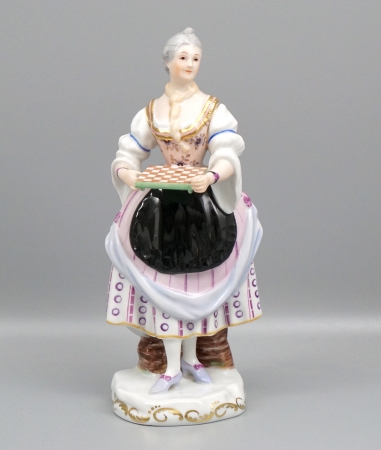 Augarten Wien Porzellan Figur "Kellnerin mit Schach"