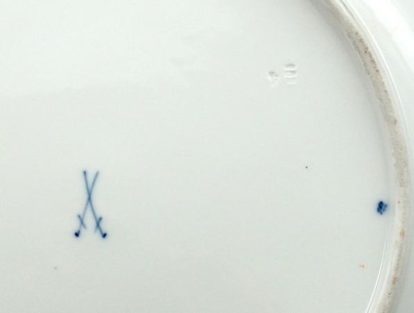 Meissen Platte Zwiebelmuster 19Jhr, Ø 31 cm.