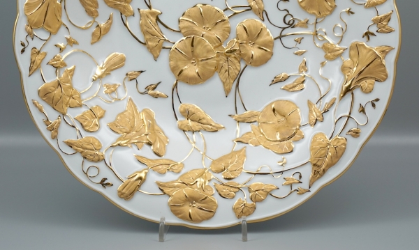 Art Of Antik - Meissen Prunkteller/Schale Blumen Gold.