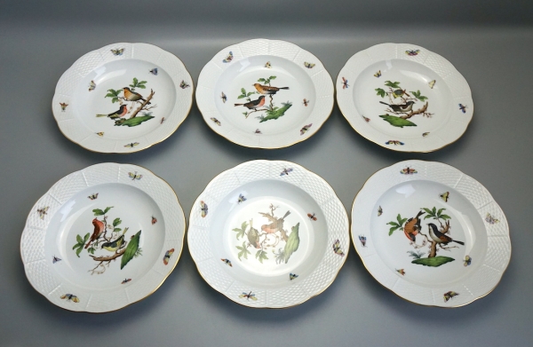 Herend Rothschild 6x Suppenteller Nr. 503