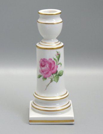 Meissen Kerzenleuchter Rote Rose.