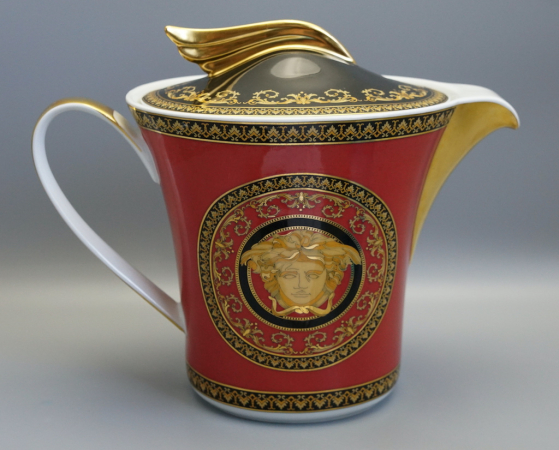 Rosenthal Versace  Teekanne „ Ikarus Medusa rot „ 1. Wahl.