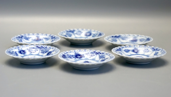 Preview: Royal Copenhagen 6 Schälchen Musselmalet Vollspitze 1/1004.