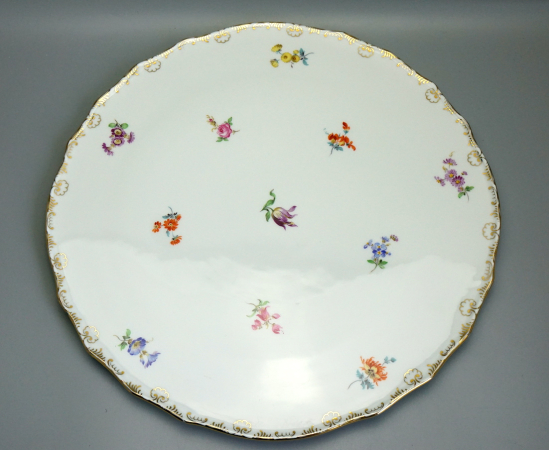 Preview: Meissen Prunk Tee/Kaffeeservice für 7 Person Streublume, Muschelrand.