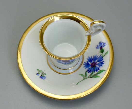 Preview: Meissen Moccatasse mit Untertasse Schwanenhals 1924-35.