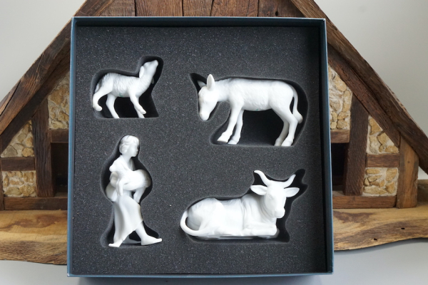 Rosenthal Weihnachtskrippe 12tlg Krippenfiguren weiß, Biskuitporzellan.