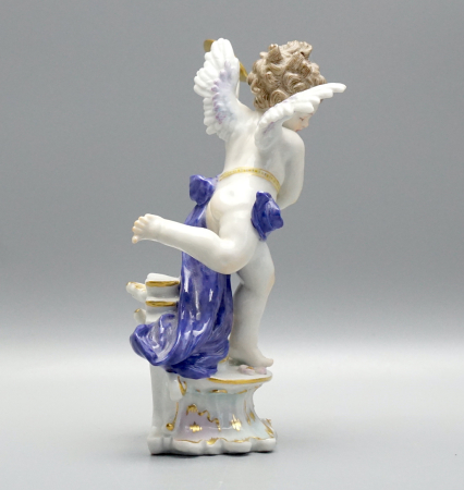 Preview: Musizierende Amorette Meissen "Amor mit Becken" um 1900.