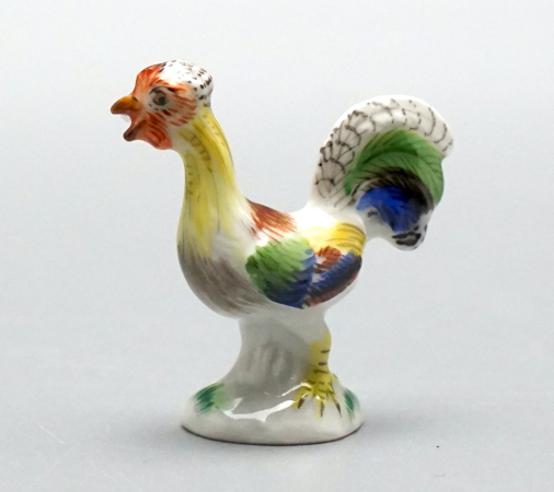 Meissen Miniatur Figur Hahn.