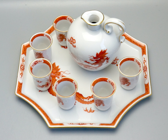 Preview: Meissen Likörset roter Mingdrache 1 Wahl.