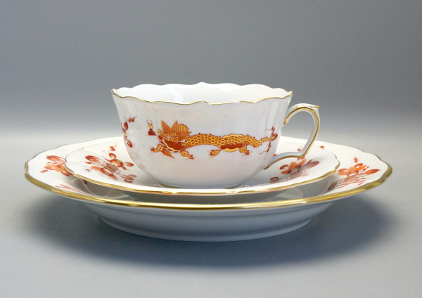 Meissen Teegedeck reicher Drache rot 1 Wahl.