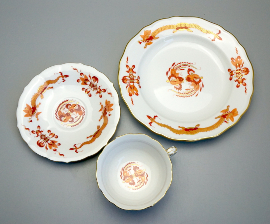 Preview: Meissen Teegedeck reicher Drache rot 1 Wahl.