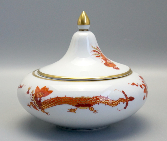 Meissen Deckeldose roter Mingdrache 1 Wahl.