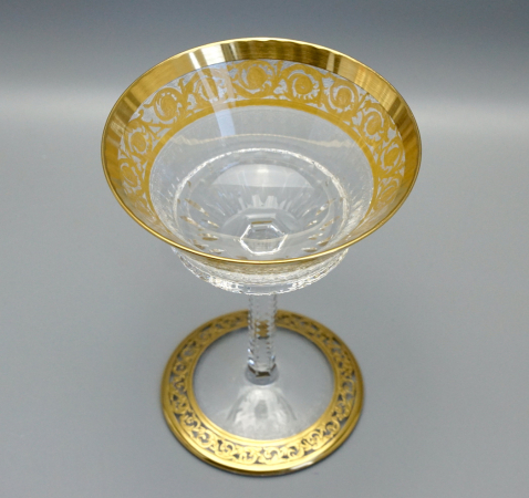 Preview: Glas Saint Louis Champagnerschale "Thistle Gold".