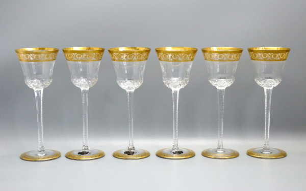 6 Weingläser Modell Thistle Saint Louis H-21 cm.
