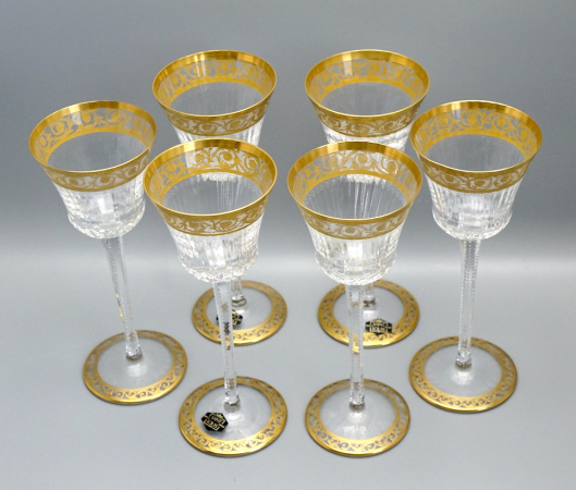 Preview: 6 Weingläser Modell Thistle Saint Louis H-21 cm.