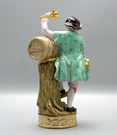 Preview: Meissen Figur „Winzer am Weinfass“ – Entwurf V. Acier – Modell F80.