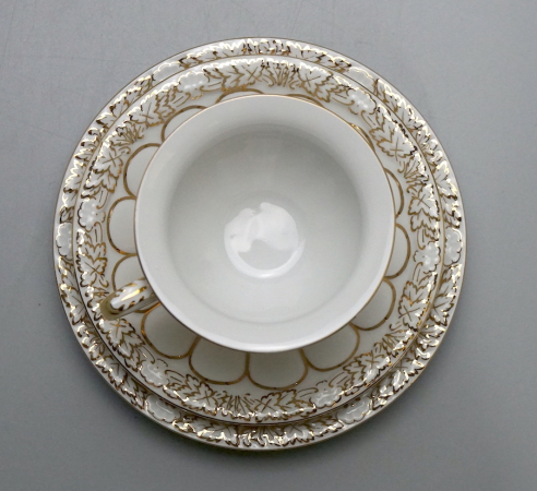 Meissen X-Form Mocca Gedeck 3 Tlg.