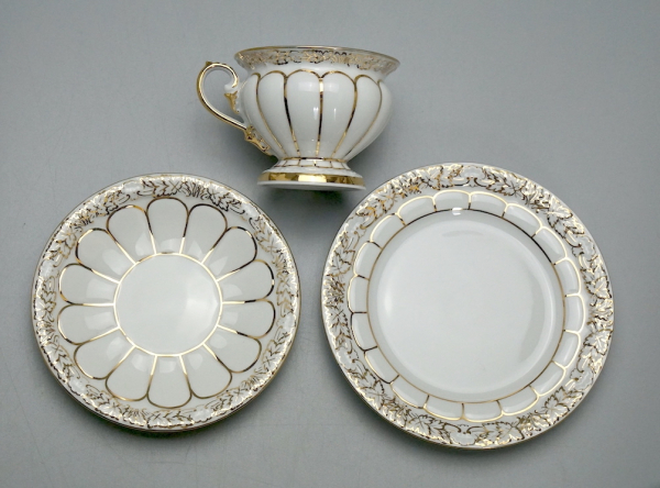 Meissen X-Form Mocca Gedeck 3 Tlg.