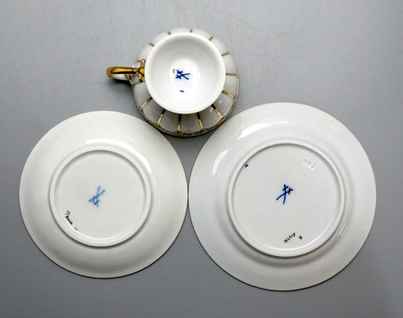 Meissen X-Form Mocca Gedeck 3 Tlg.