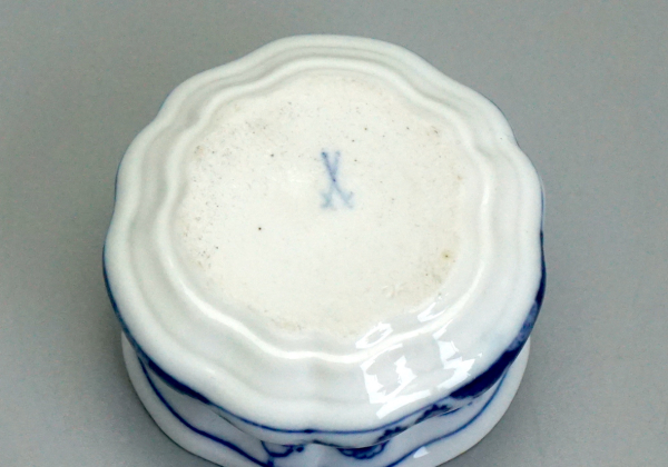 MEISSEN Schreibset (3-teilig) „Fels- und Vogelmalerei“ – Knaufzeit (1860–1924) – 1. Wahl