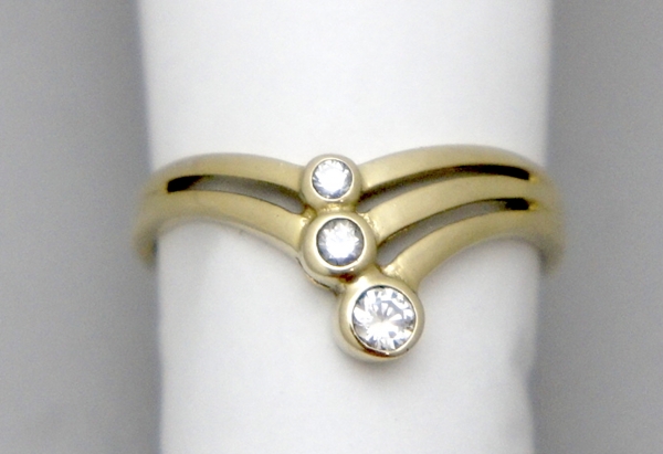 Diamantenring Goldring 585er Gold, ca. 0,13 Karat.