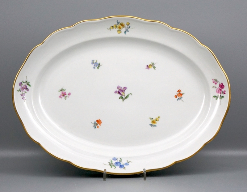Meissen Platte Streublume 35 x 26 cm, 4 Wahl.