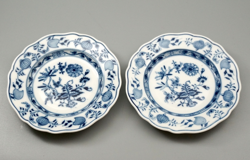 Meissen 2 Kuchenteller Zwiebelmuster 16,2 Ø cm.