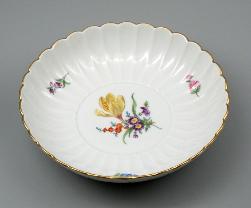 Meissen Fächerschale Blume 3, Ø 20,5 cm, 1 Wahl.