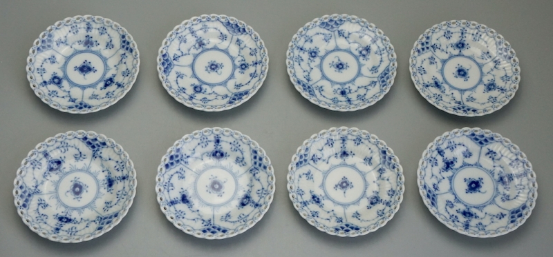 Royal Copenhagen Musselmalet 8x Schüssel Vollspitze Nr. 1145