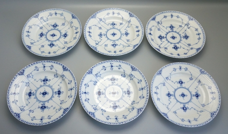 Royal Copenhagen 6x Teller Musselmalet Nr.571