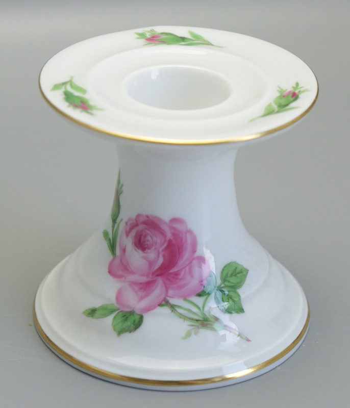 Meissen Kerzenleuchter Rote Rose