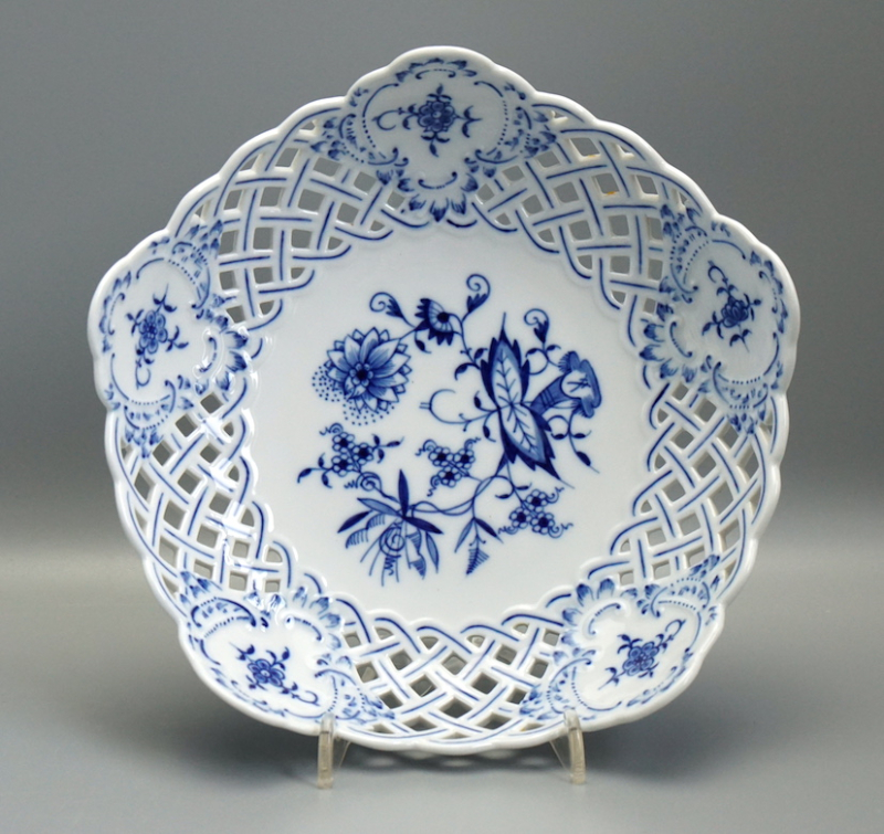 Meissen Durchbruchschale Zwiebelmuster Ø18,5 cm.