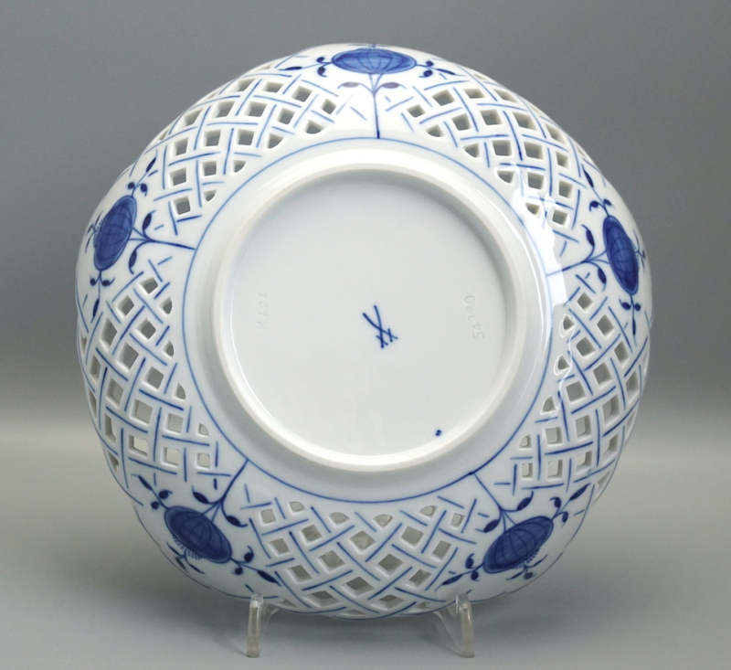 Meissen Durchbruchschale Zwiebelmuster Ø18,5 cm.