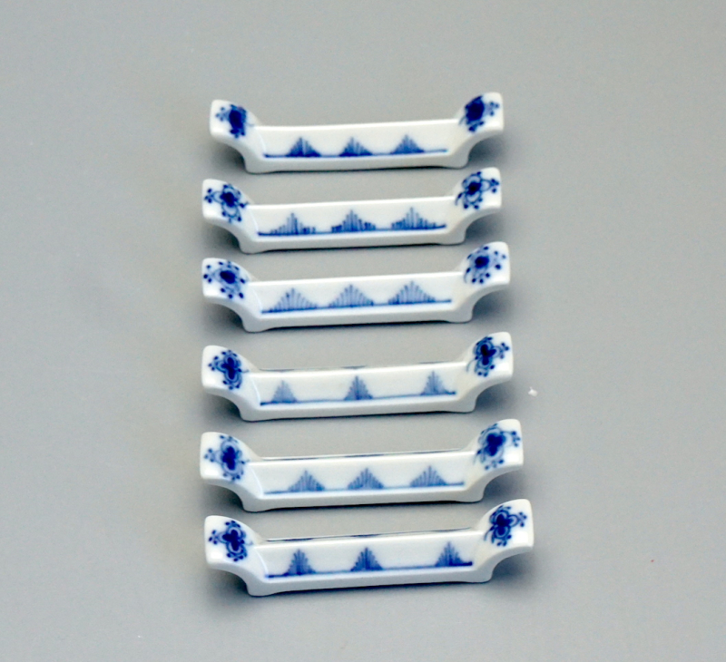 6 Messerbänkchen Royal Copenhagen Musselmalet.