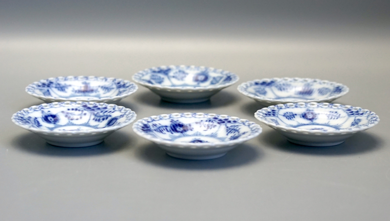 Royal Copenhagen 6 Schälchen Musselmalet Vollspitze 1/1004.