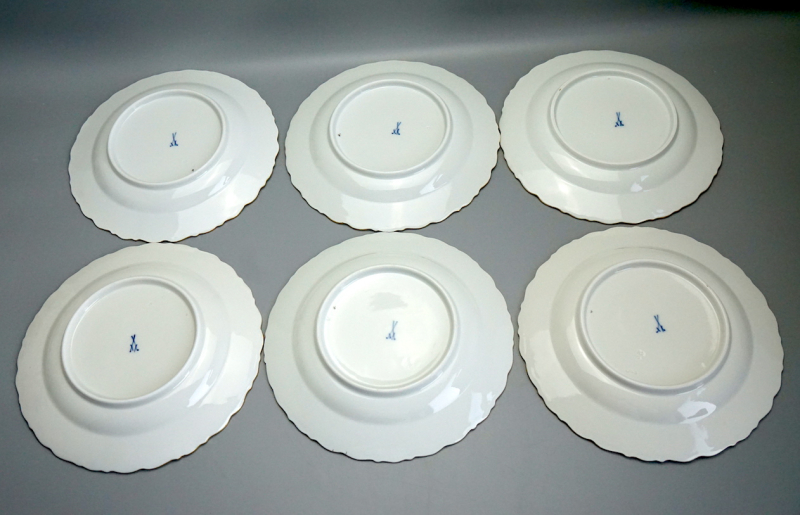 6 Meissen Teller Streublume Muschelrand Ø 22 cm. 1 Wahl.