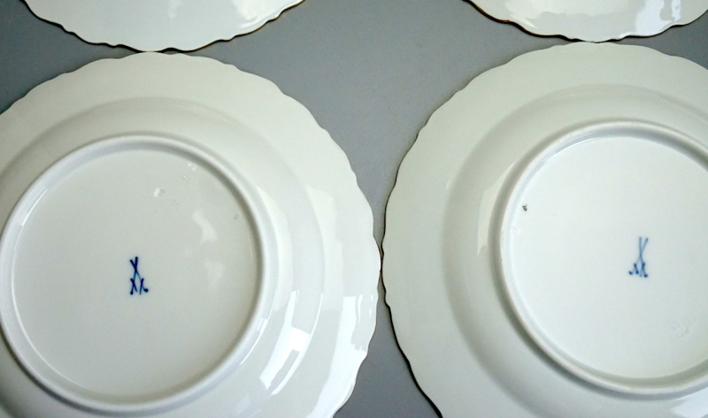 6 Meissen Teller Streublume Muschelrand Ø 22 cm. 1 Wahl.