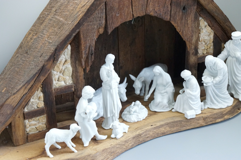 Rosenthal Weihnachtskrippe 12tlg Krippenfiguren weiß, Biskuitporzellan.