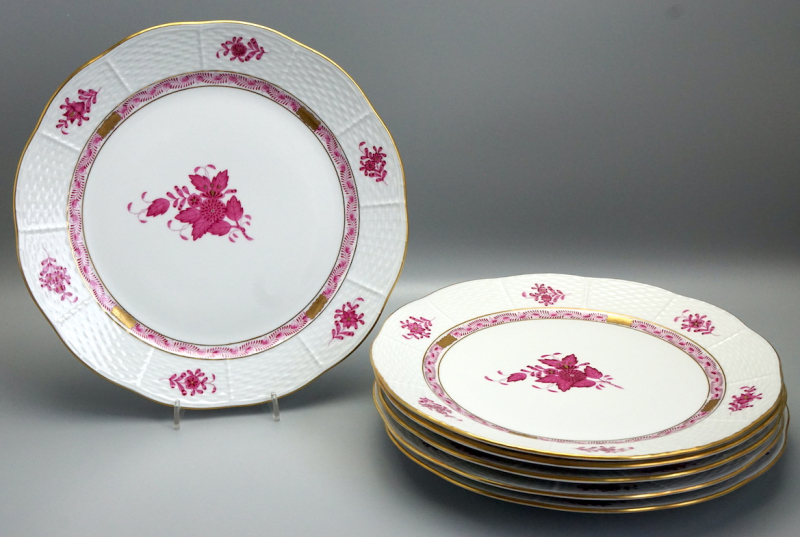 Herend Apponyi Purpur 6 Speiseteller 524/AP.