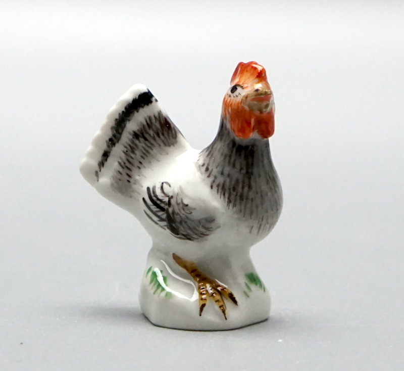 Meissen Miniatur Figur Hahn.