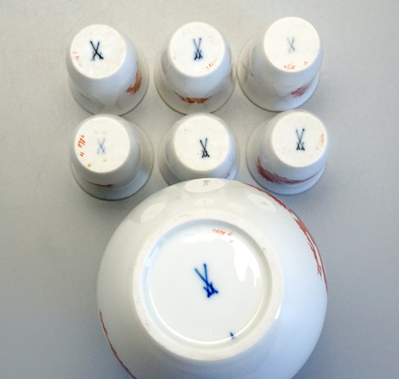 Meissen Likörset roter Mingdrache 1 Wahl.