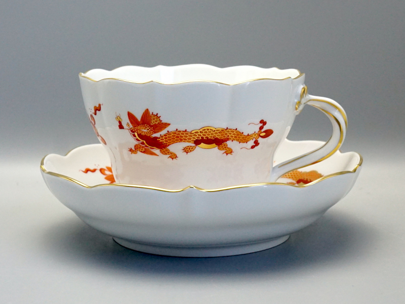 Meissen Jumbogedeck reicher roter Drache 1 Wahl.